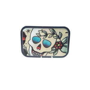Old Glory Sugar Skull Roses Rectangle Metal Belt Buckle Vintage